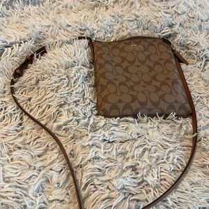 Sale!! Authentic Coach Zip file crossbody signature canvas